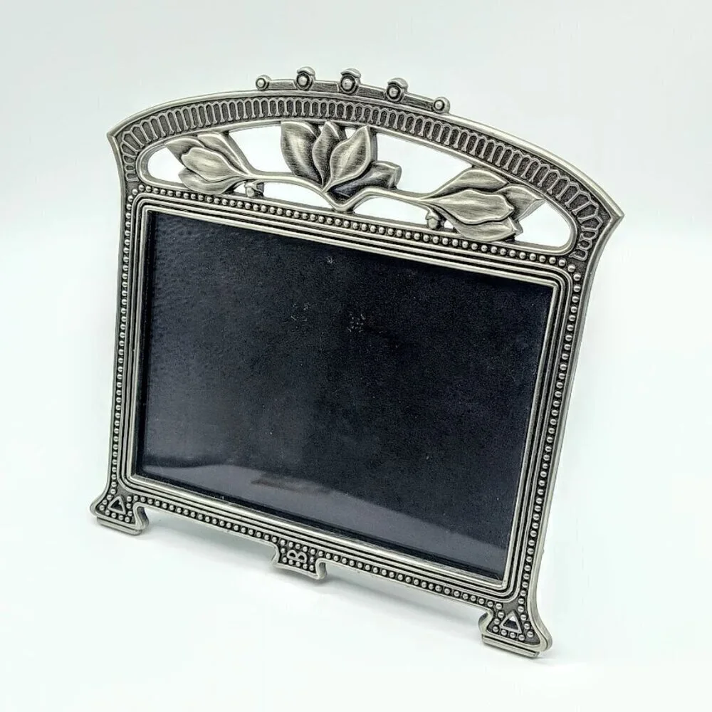 Vintage Weston Gallery Antique Floral Pewter Picture Frame